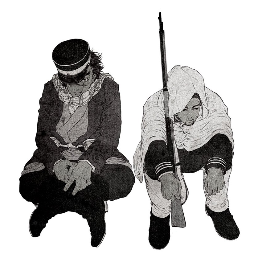 sugimoto saichi and ogata hyakunosuke (golden kamuy) drawn by ngy09