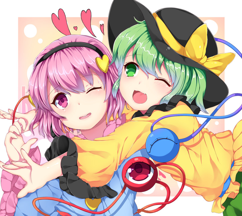 komeiji koishi and komeiji satori (touhou) drawn by papo