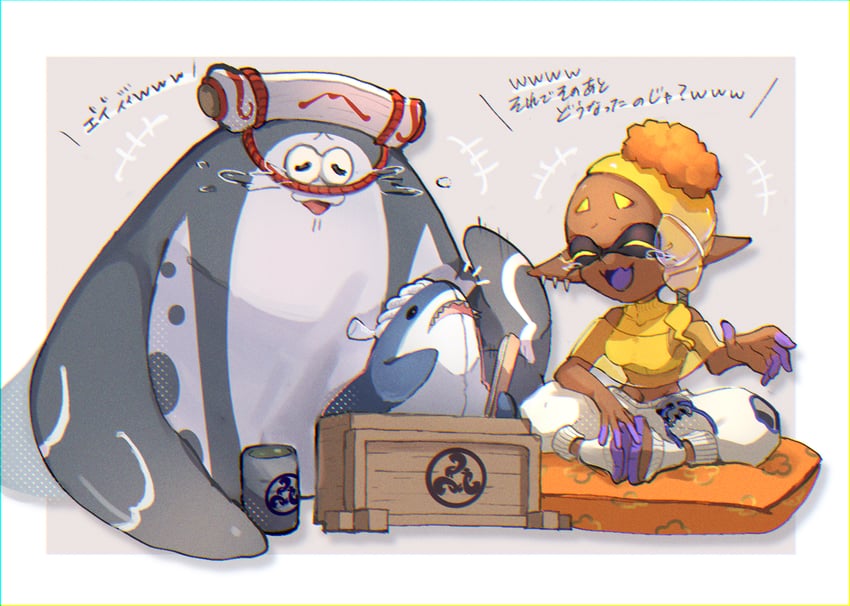 frye and big man (splatoon and 1 more) drawn by okaranko