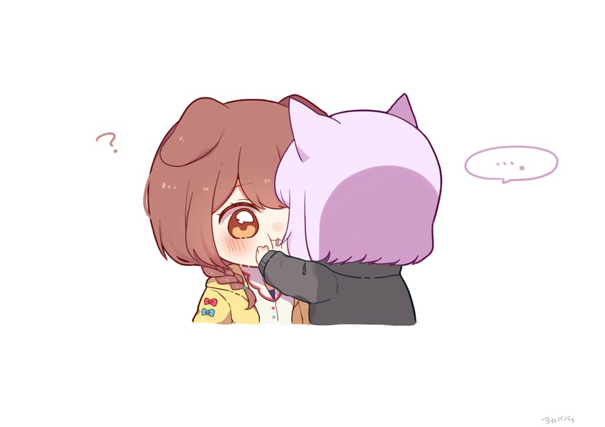 nekomata okayu and inugami korone (hololive) drawn by 0725akaba