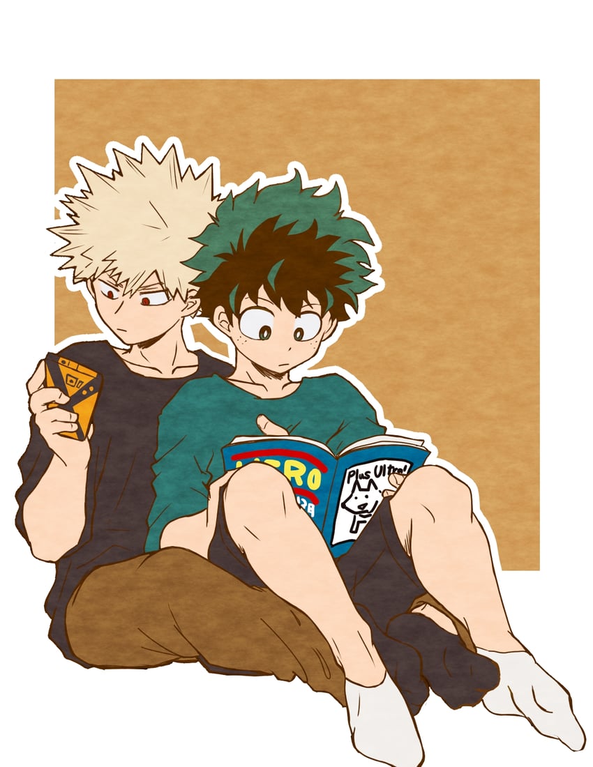 midoriya izuku and bakugou katsuki (boku no hero academia) drawn by no_control