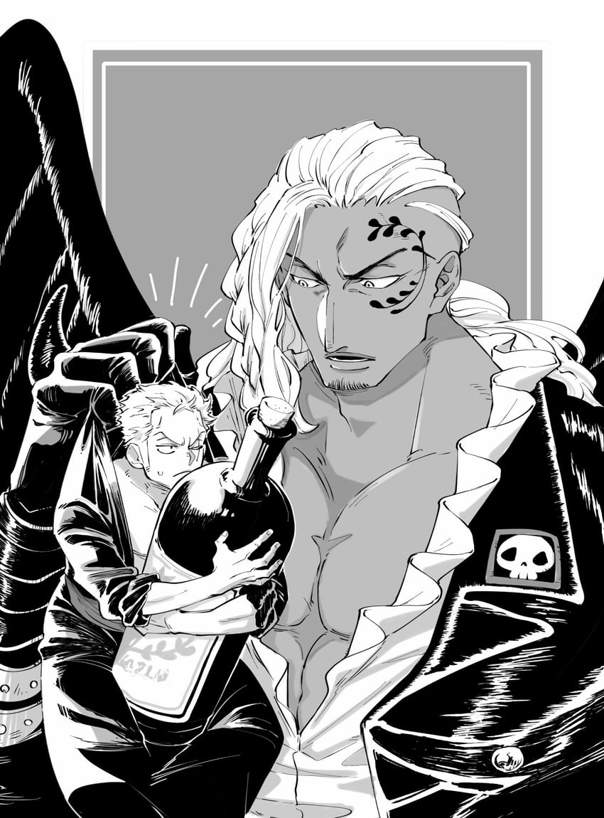 roronoa zoro and king (one piece) drawn by chabo_(niwatori_bosori)