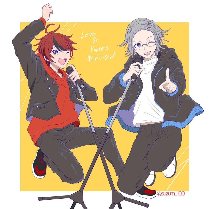 sumino takumi and aotsuki eito (the hundred line -last defense academy- and 1 more) drawn by nanohana_(33matsu_96)