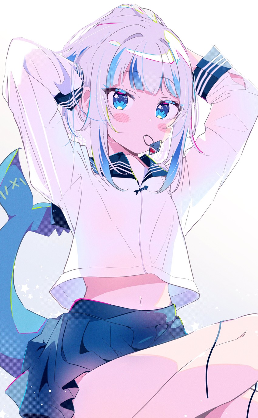 gawr gura (hololive and 1 more) drawn by ichijo_rei