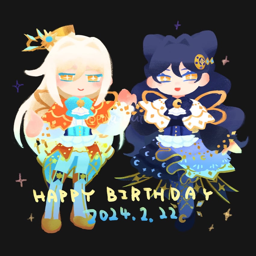 solulu and luluna (pretty series and 1 more) drawn by poya_inuinu