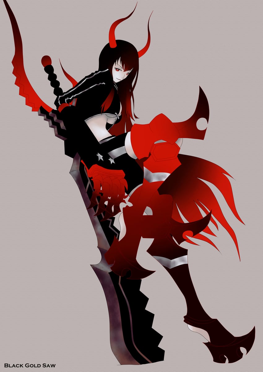 black gold saw (black rock shooter) drawn by ikarisu