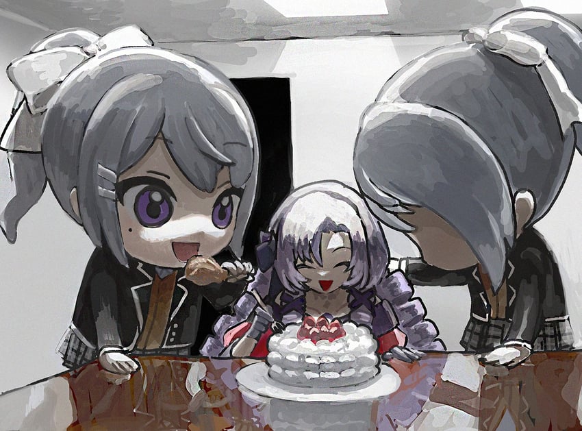 higuchi kaede, hyakumantenbara salome, and mikudayo (nijisanji and 1 more) drawn by kojijima