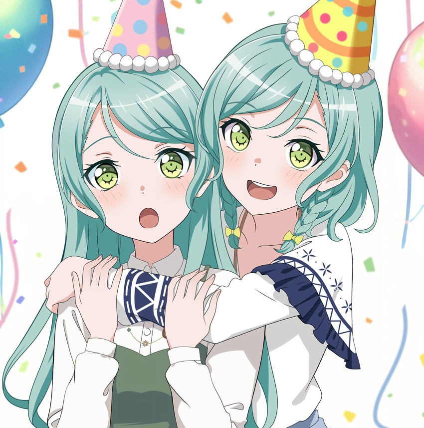 hikawa sayo and hikawa hina (bang dream!) drawn by fries_vanquisher