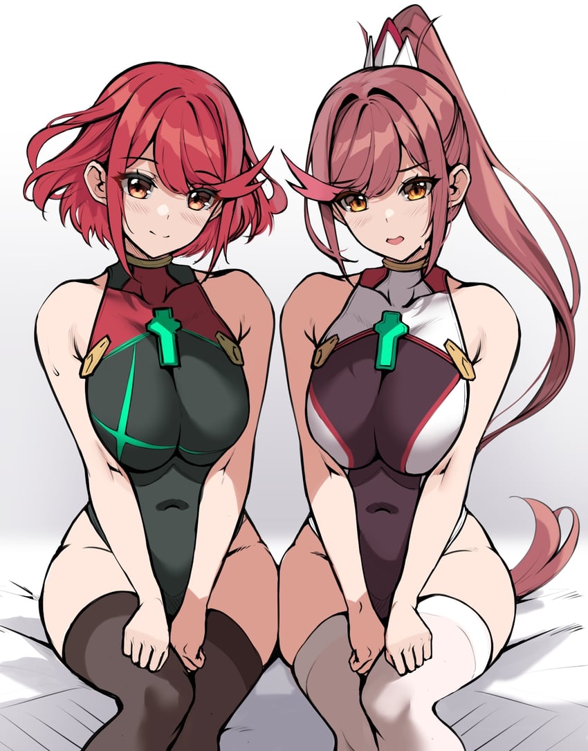 pyra and glimmer (xenoblade chronicles and 3 more) drawn by matrix16