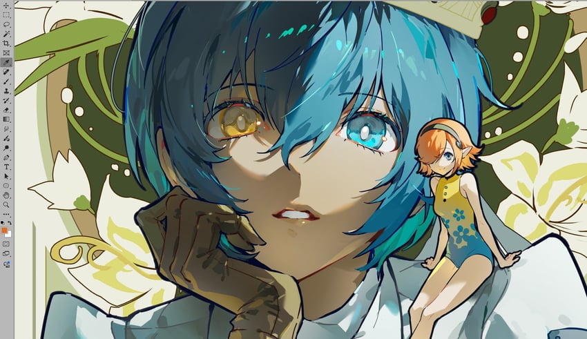 protagonist and gallica (metaphor: refantazio) drawn by themoonrabbit