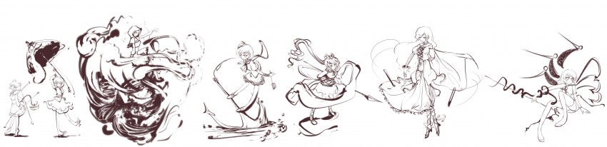 tatara kogasa, nazrin, hijiri byakuren, houjuu nue, toramaru shou, and 2 more (touhou and 1 more) drawn by nichimatsu_seri