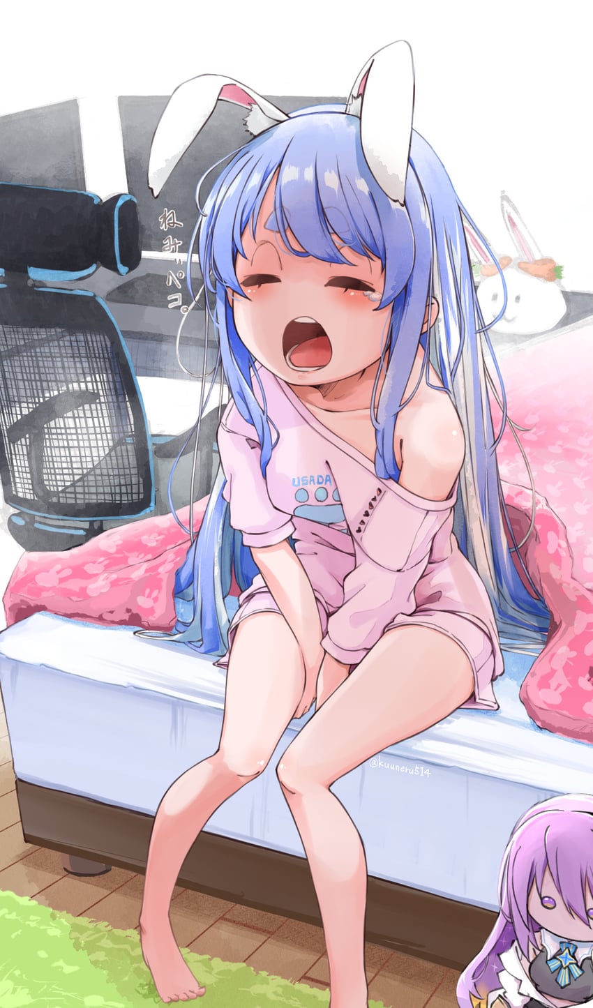 usada pekora, don-chan, and moona hoshinova (hololive and 1 more) drawn by kuuneru514