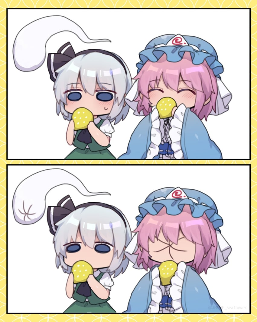 konpaku youmu and saigyouji yuyuko (touhou) drawn by unime_seaflower