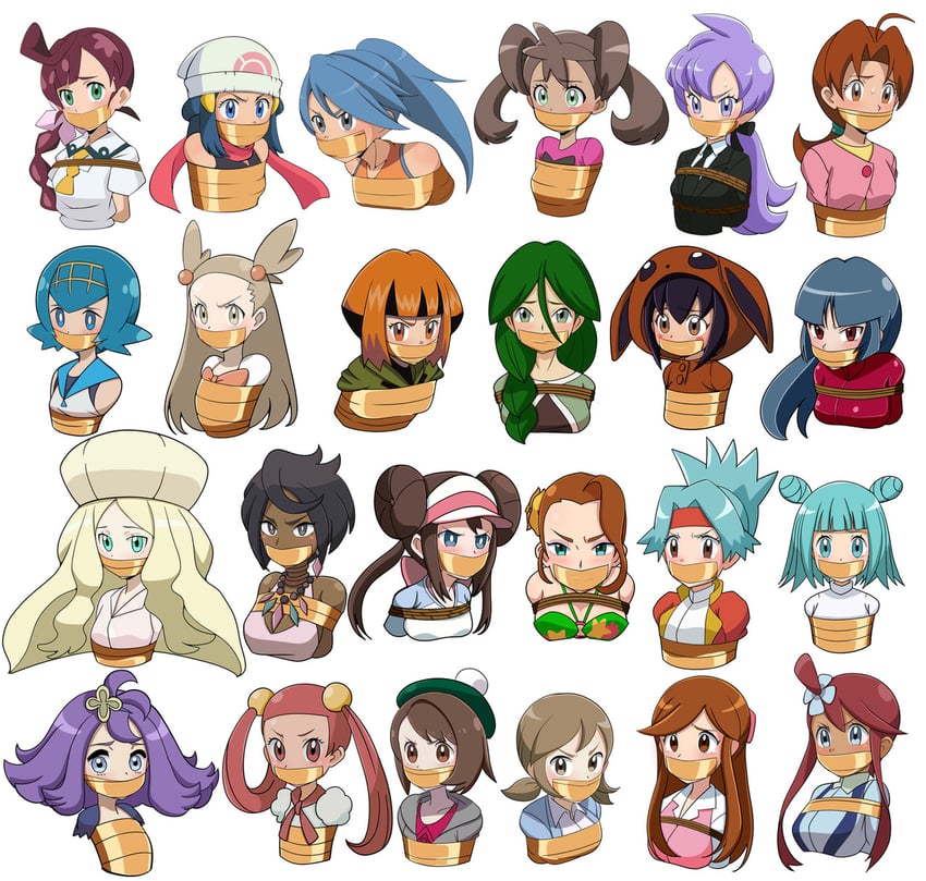 dawn, rosa, gloria, eevee, lana, and 20 more (pokemon and 13 more) drawn by harusame_zensen