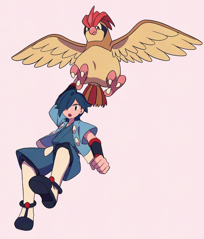 falkner and pidgeotto (pokemon and 1 more) drawn by tyako_089