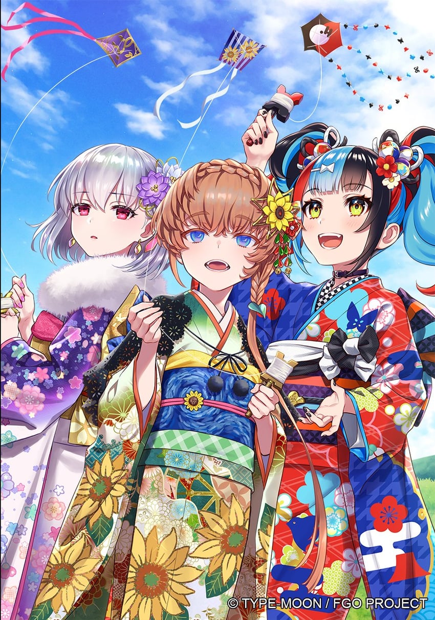 kama, sei shounagon, and van gogh (fate and 2 more) drawn by morikura_en