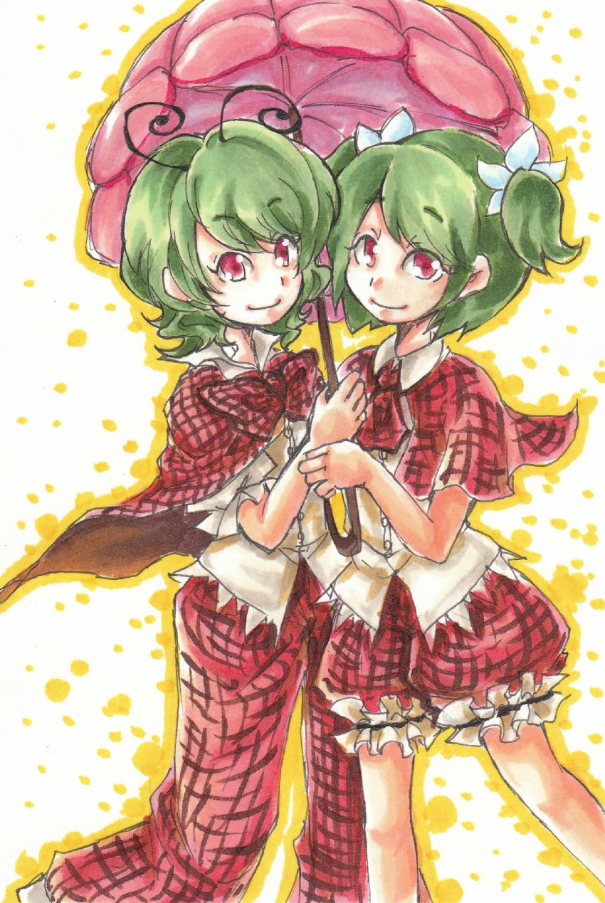kazami yuuka and wriggle nightbug (touhou) drawn by ichima_(momo_no_ichi)