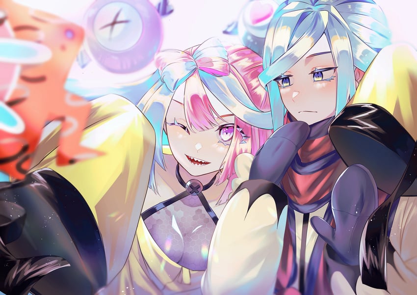 iono, rotom, rotom phone, and grusha (pokemon and 1 more) drawn by ni_(7no8210mare)