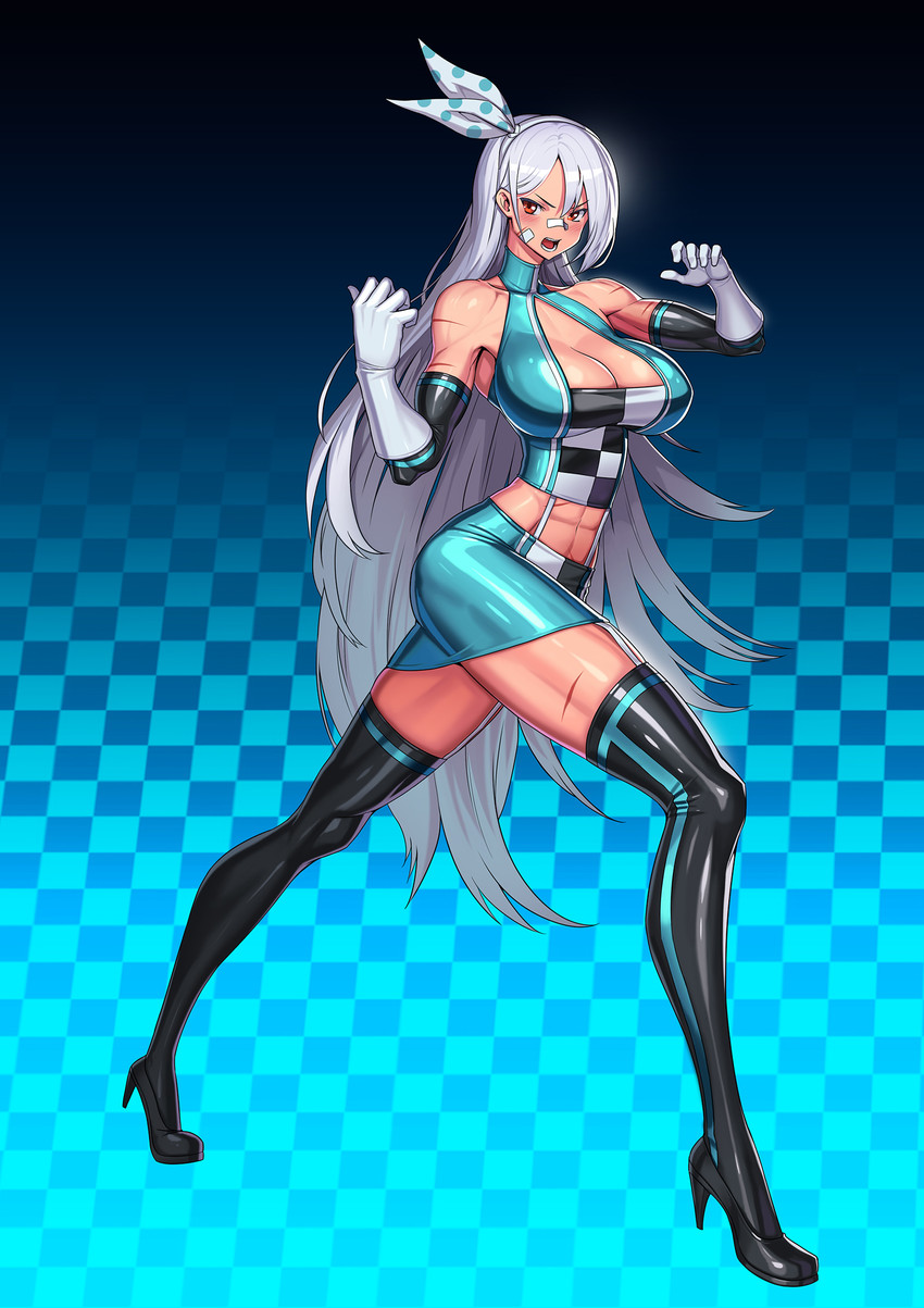 female fighter (original and 1 more) drawn by kim_jin_sung