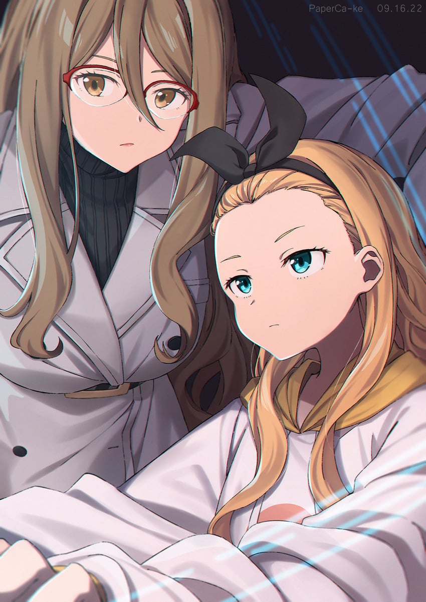 kurumi and nakahara mizuki (lycoris recoil) drawn by paperca-ke