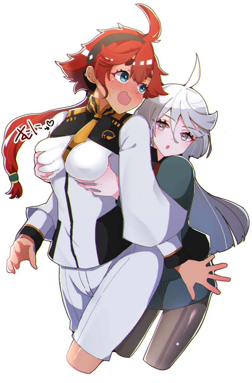 suletta mercury and miorine rembran (gundam and 1 more) drawn by usagi_(jczx4258)