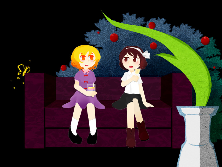 usami renko and maribel hearn (touhou and 1 more) drawn by mgzl