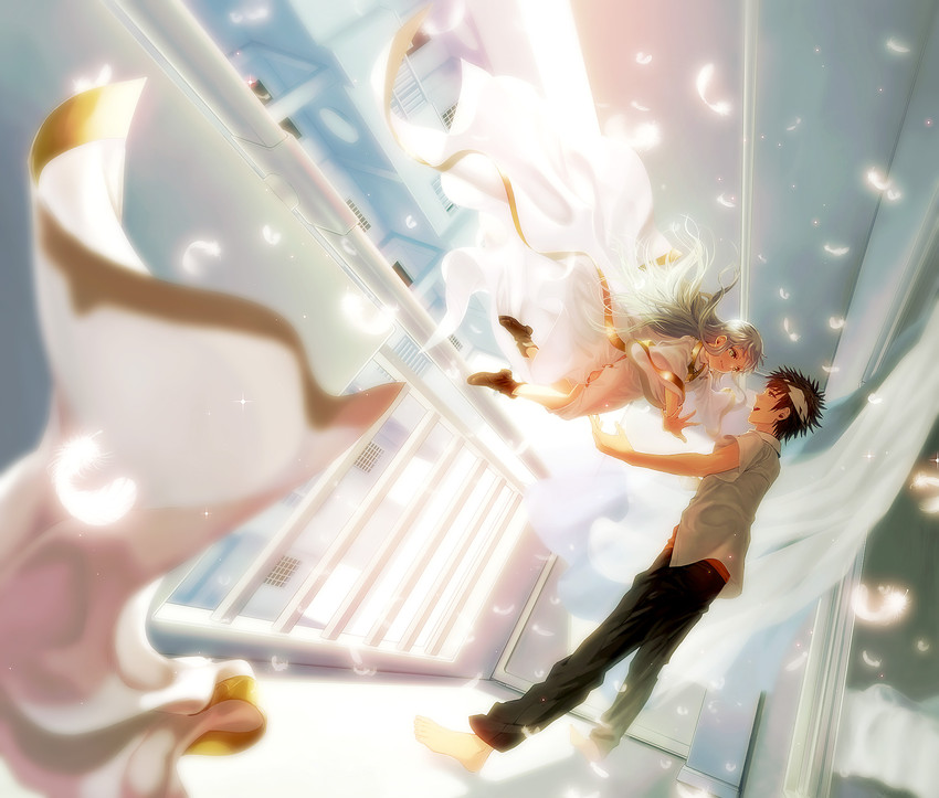 kamijou touma and index (toaru majutsu no index and 1 more) drawn by yucca_(sui_linx)