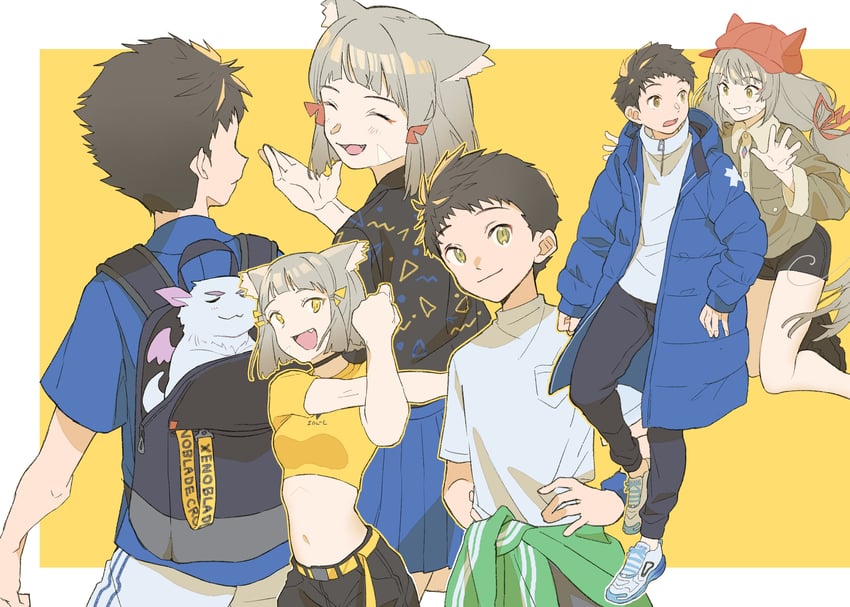 nia, rex, and azurda (xenoblade chronicles and 1 more) drawn by fujie-yz