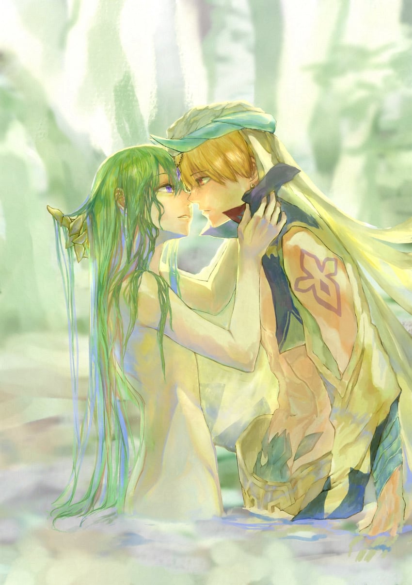 enkidu, gilgamesh, and kingu (fate and 1 more) drawn by econemereasso