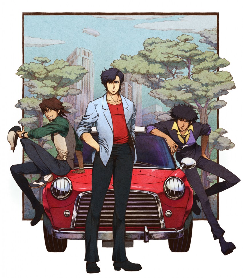kaburagi t. kotetsu, spike spiegel, and saeba ryou (tiger & bunny and 2 more) drawn by nira_(niratoro)