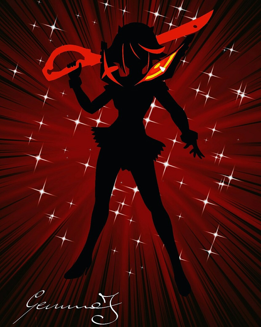 matoi ryuuko and senketsu (kill la kill) drawn by gemma.fujioka