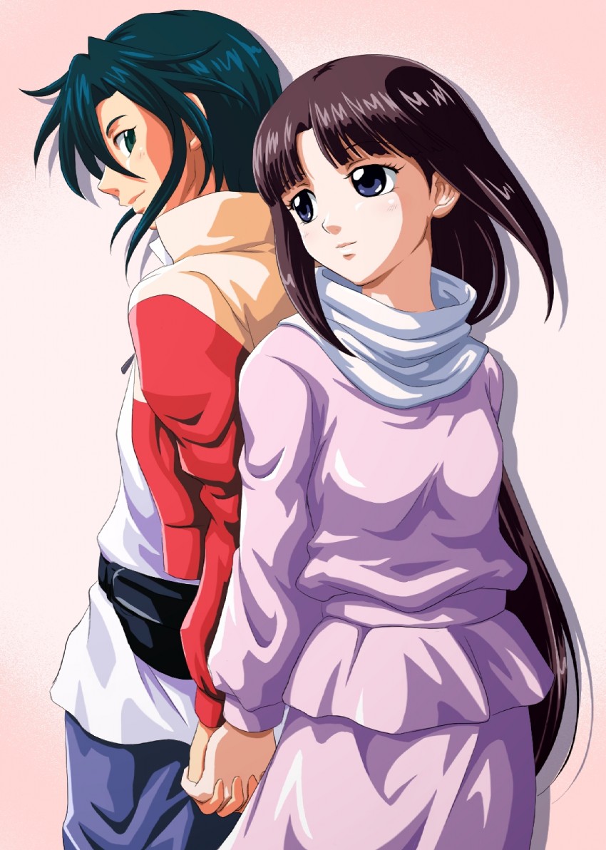tiffa adill, garrod ran, and gundam x (gundam and 1 more) drawn by kiikii_(kitsukedokoro)