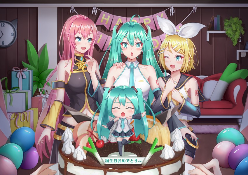 hatsune miku, kagamine rin, and megurine luka (vocaloid) drawn by hakuya_(reihoui)