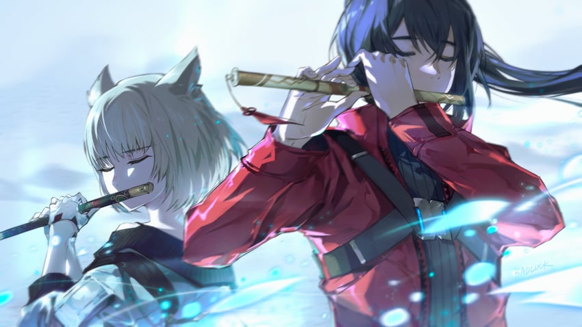 mio and noah (xenoblade chronicles and 1 more) drawn by badluck