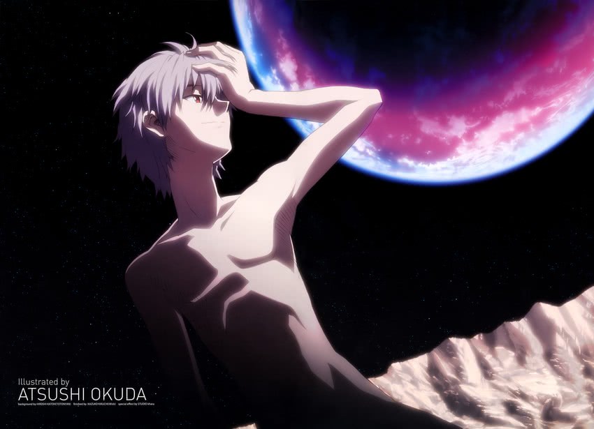 nagisa kaworu (neon genesis evangelion and 2 more) drawn by okuda_atsushi