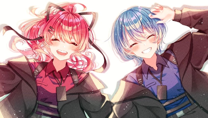 hoshimachi suisei and sakura miko (hololive and 1 more) drawn by violet_viora