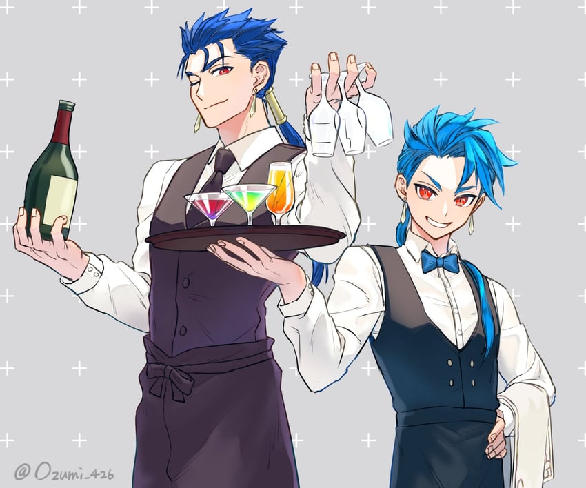 cu chulainn and setanta (fate and 1 more) drawn by ozumi_426