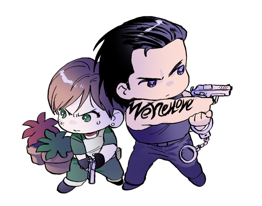rebecca chambers and billy coen (resident evil and 1 more) drawn by nitako
