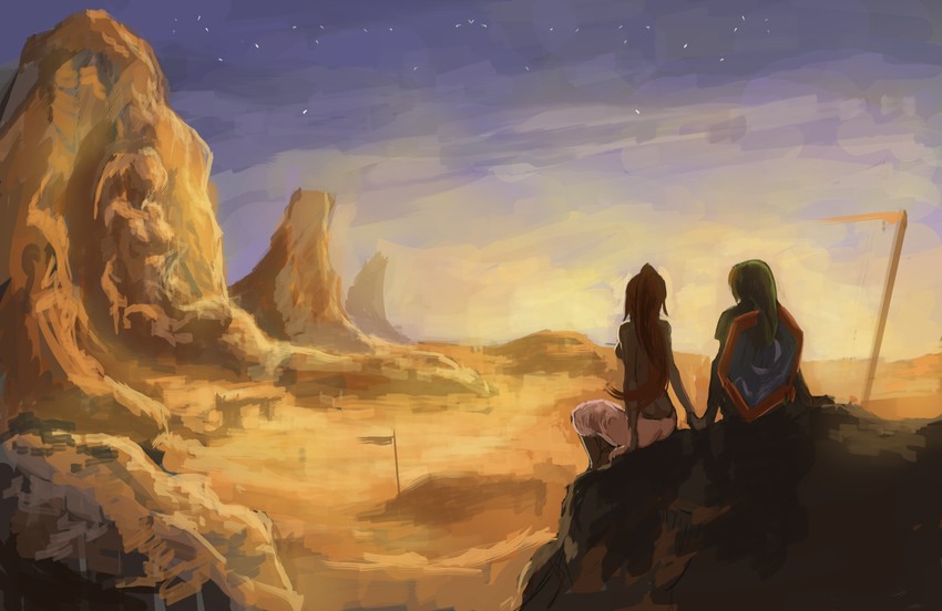 link and nabooru (the legend of zelda and 1 more) drawn by matias_habert