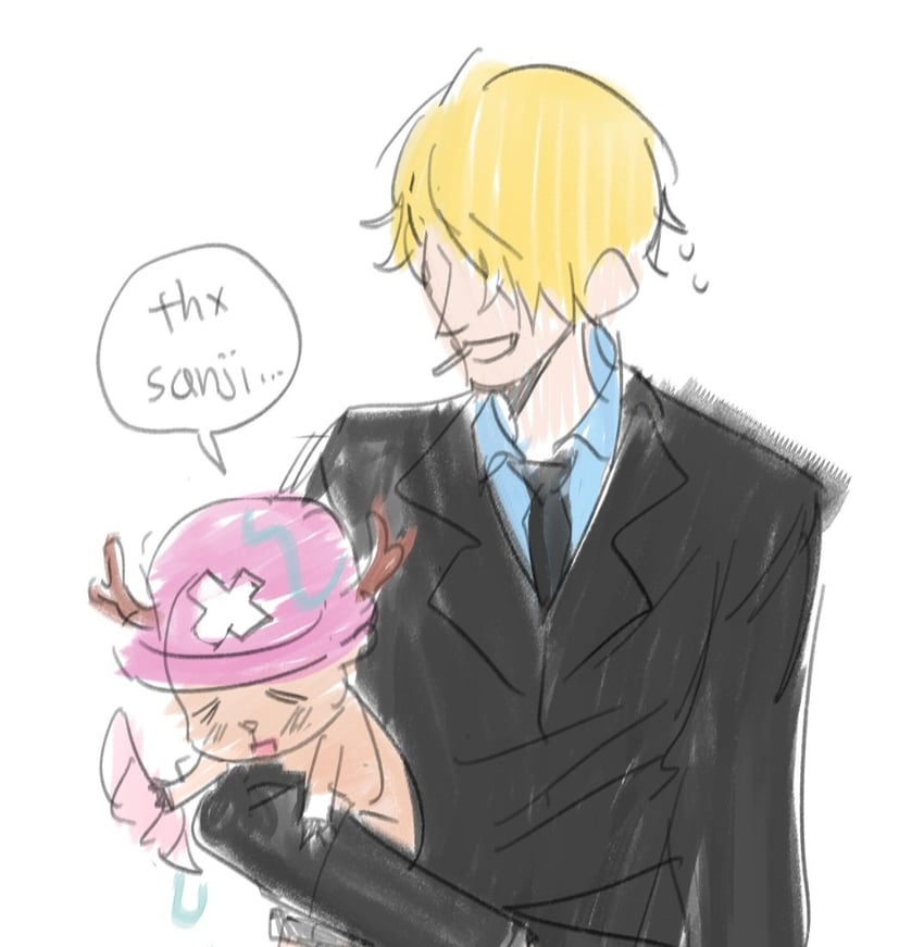 sanji and tony tony chopper (one piece) drawn by hhyy090