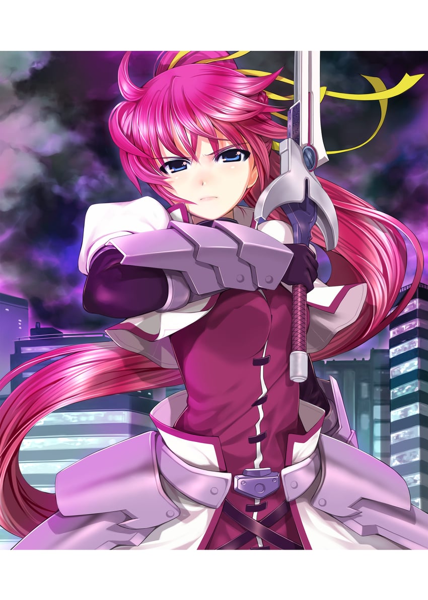signum and laevatein (lyrical nanoha and 4 more) drawn by mikazuki_akira!