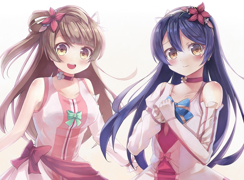 sonoda umi and minami kotori (love live! and 1 more) drawn by motokonut
