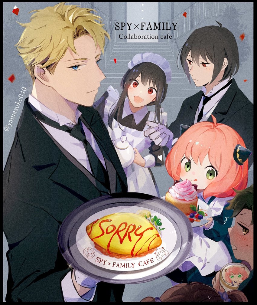 yor briar, anya, twilight, damian desmond, becky blackbell, and 1 more (spy x family) drawn by yamasuke040