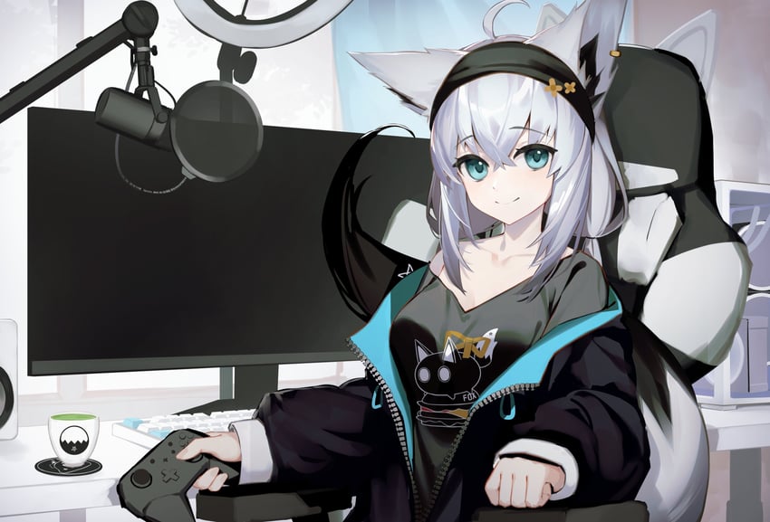 shirakami fubuki and nejima kitsune (hololive) drawn by cine_(wazd0183)