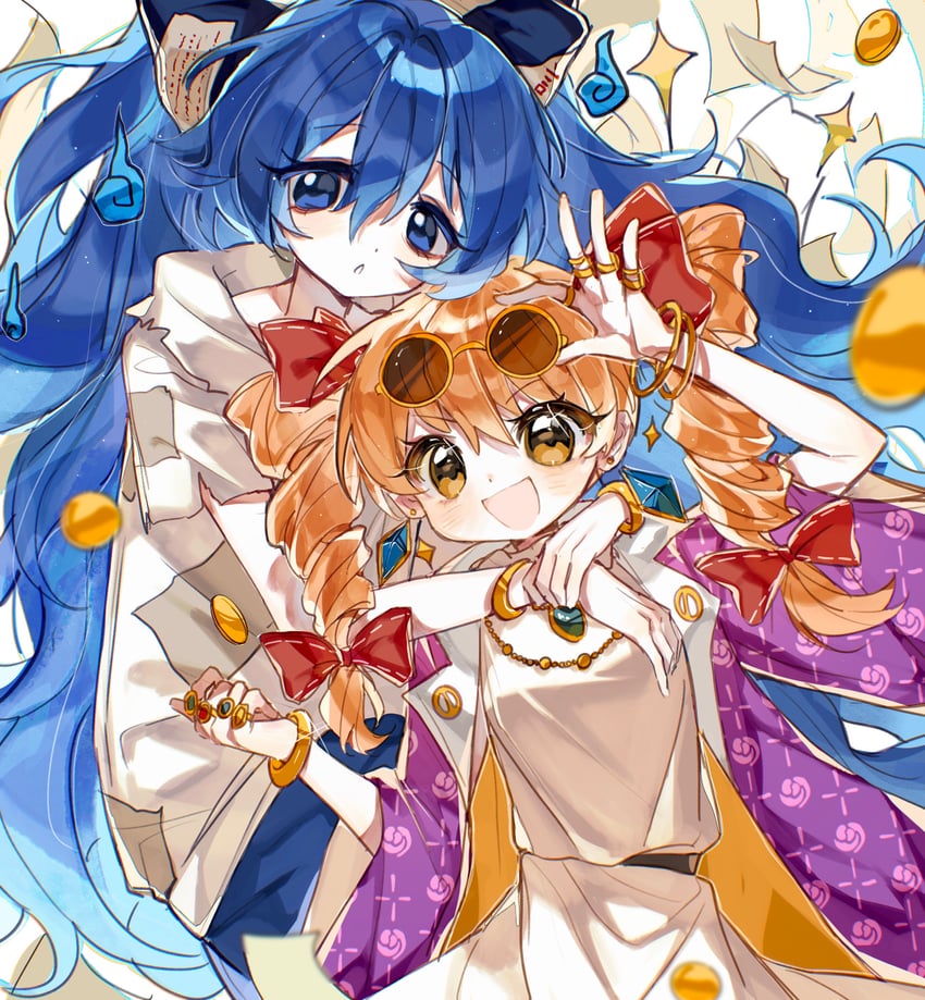 yorigami shion and yorigami jo'on (touhou) drawn by springarashi02