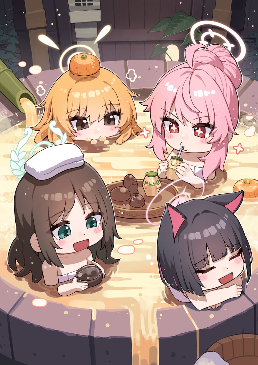 kazusa, natsu, yoshimi, and airi (blue archive) drawn by kokukyukeo