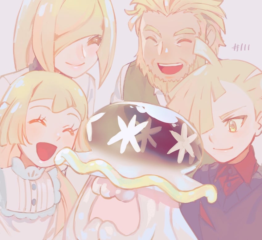 lusamine, gladion, nihilego, lillie, and mohn (pokemon and 1 more) drawn by ogege_(ogege_kyit)