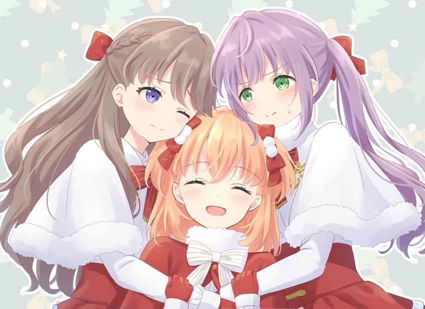 hinoshita kaho, fujishima megumi, and otomune kozue (love live! and 1 more) drawn by hanazora_satsuki