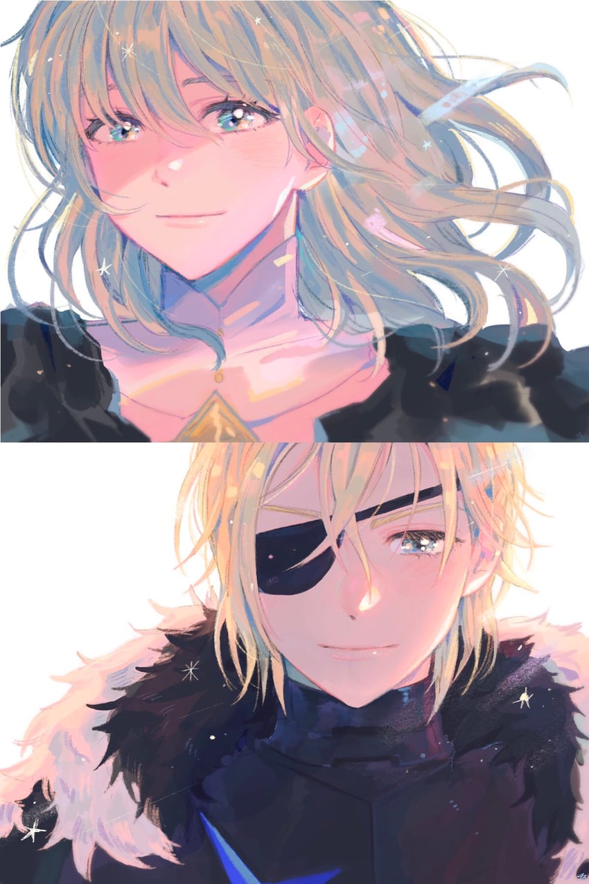 dimitri alexandre blaiddyd and female byleth (fire emblem and 1 more) drawn by 43_pon