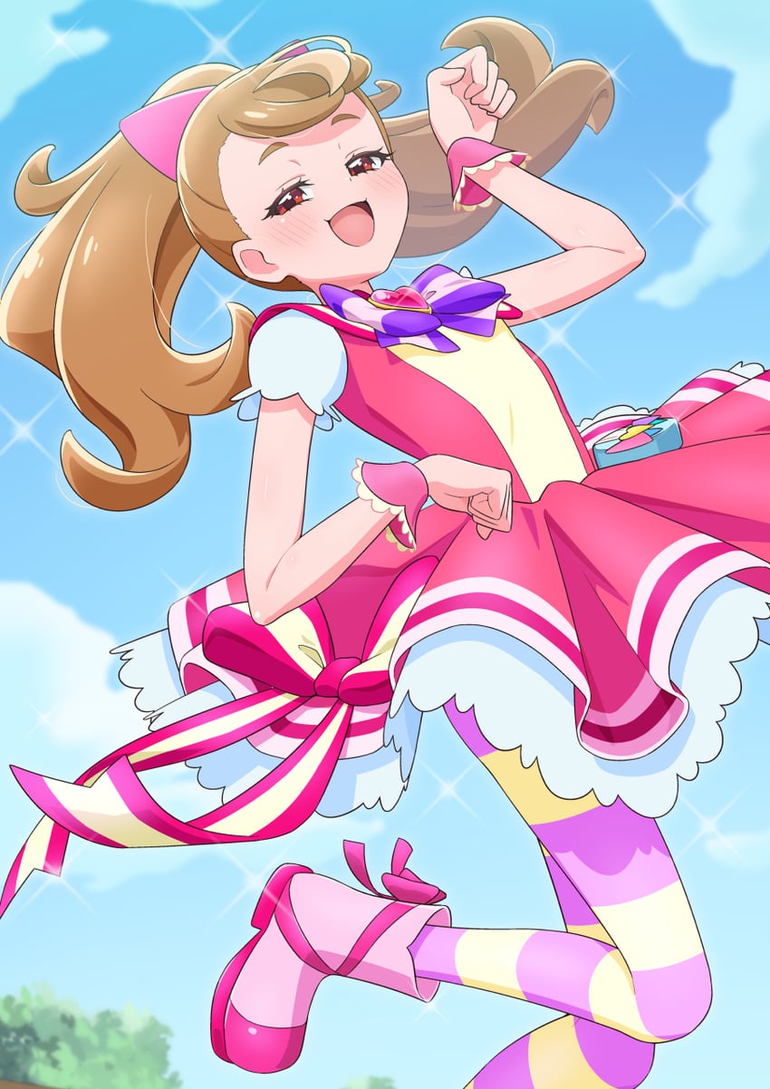 inukai komugi and cure wonderful (precure and 1 more) drawn by tiler_(tiler00)